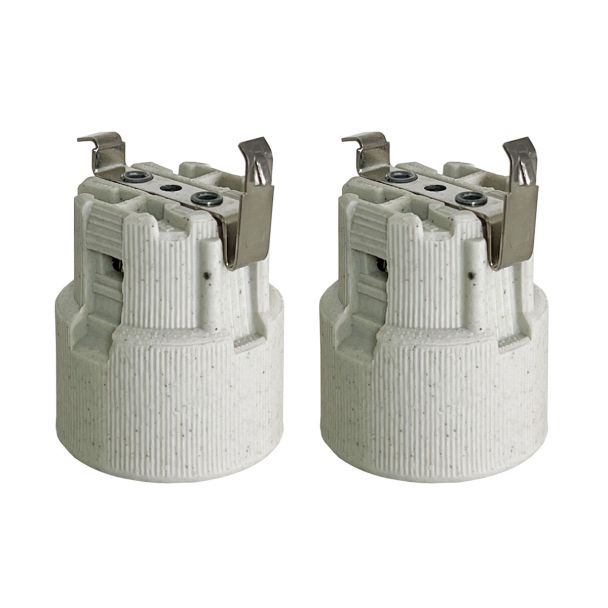 IXL Replacement Ceramic Tastic Lamp Holder 240V 5KV T270 Pack of 2 [ 624651x2 ]