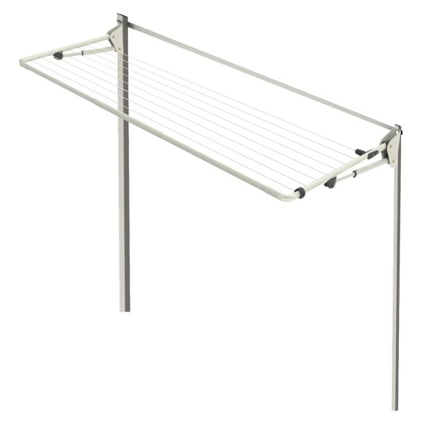 Hills Folding Frame 2.4m Wide Compact Clothesline + Post Kit in Surfmist [ 80150678PK ]