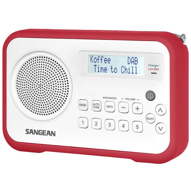 Sangean DAB+ / FM-RDS Portable Digital Radio in White/Red [ DPR67WR ]