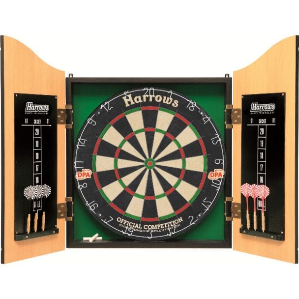 Harrows Pro's Choice Complete Dart Set with Board + Cabinet & Darts [ JE14DX ]