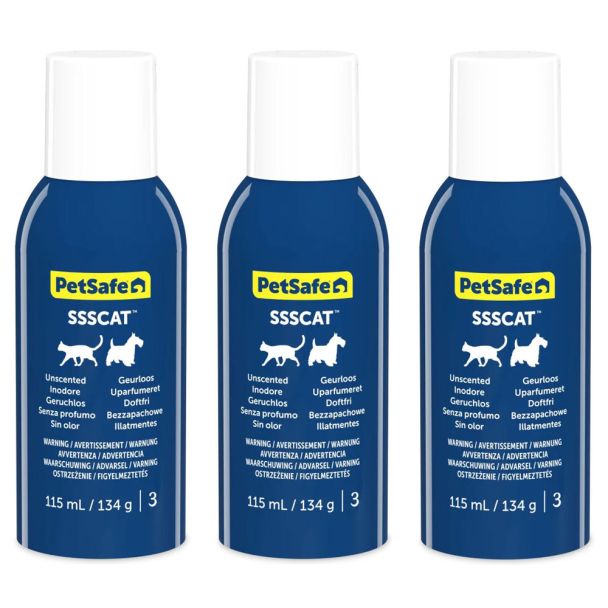 PetSafe SSSCAT Spray Deterrent Refill Can 115ml - 3 Can Bulk Pack [ PPD10-17621x3 ]