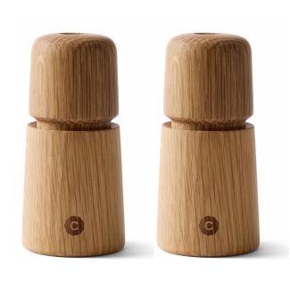 Crushgrind Stockholm 11cm Salt Pepper or Spice Grinder in Oak - 2 Pack [ 070274-2002x2 ]
