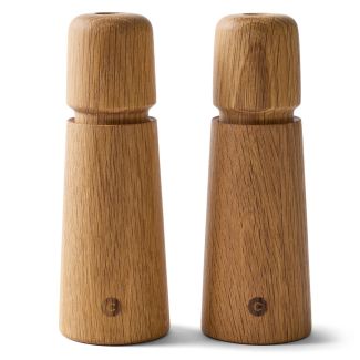 Crushgrind Stockholm 17cm Salt Pepper or Spice Grinder in Oak - 2 Pack [ 070284-2002x2 ]