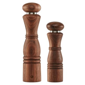 Crushgrind Paris 22cm & 29cm Pair of Salt Pepper or Spice Grinders in Walnut Wood [ 070305310-2031 ]
