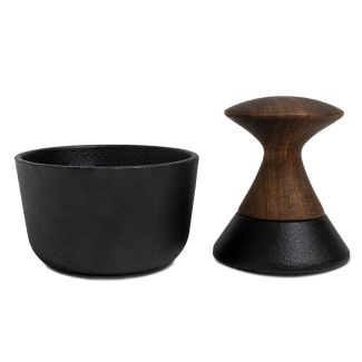 Crushgrind Kiruna Mortar & Pestle Cast Iron with Ergonomic Wood Handle [ 086100-0099 ]