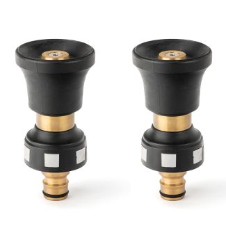 Holman 18mm Metal Fire Hose Nozzle Non Slip Rubberised Metal Body - 2 Pack [ 3708Hx2 ]