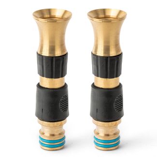 Holman 18mm Brass Hi-Flow Adjustable Twist Spray Hose Nozzle - 2 Pack [ 8522Hx2 ]