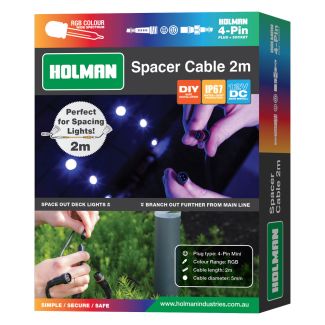 Holman RGB Colour Garden Light 2m 4-Pin Mini Spacer Cable [ ALCRGB2CC ]