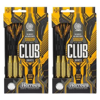 Harrows Club Brass 23g Steel Tip Brass Darts - 2 Sets [ B10123x2 ]