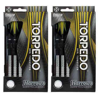 Harrows Torpedo 80% Tungsten 22g Steel Tip Darts - 2 Sets [ BD61722x2 ]