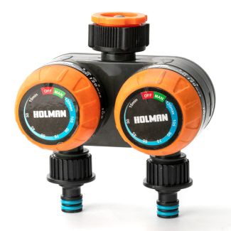 Holman EzyGrip Dual Outlet Watering Tap Timer for Garden Taps [ CO0013 ]