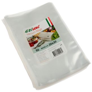 EziVac Italian Made 20cm x 30cm Vacuum Sealing Bags 50 Pack [ D64 ]