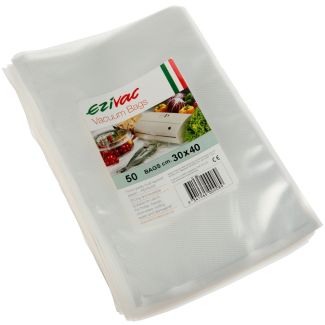 EziVac Italian Made 30cm x 40cm Vacuum Sealing Bags 50 Pack [ D65 ]