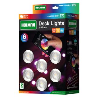 Holman RGB Colour 45mm Deck Lights Pack of 6 [ DLRGB4505 ]