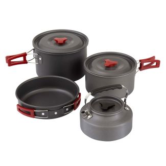 EPE Aluminium 4 Piece Camping Cookware Set with Carry Bag [ EPE4112 ]
