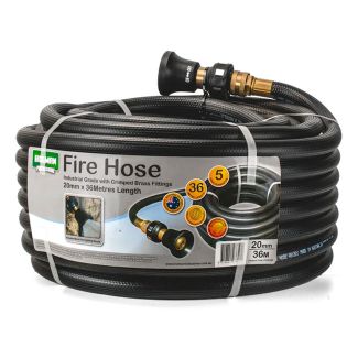Holman Industrial 36m Fire Hose 20mm with Crimped Brass Fittings [ FH2036F ]