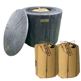 Eco Fuego Low Smoke Wax Candle Fire Pit Bundle with 1 Natural & 2 Citronella Candle Refills [ GLOW2406CC2 ]