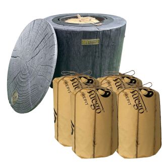 Eco Fuego Low Smoke Wax Candle Fire Pit Bundle with 5 Natural Candle Refills [ GLOW2406NC4 ]