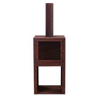 Glow Jasper Chiminea with Wire Screen Door & Latch in Rust [ GLOW2605 ]