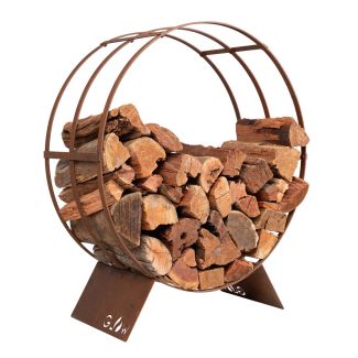 Glow Heritage Outdoor Wood Storage Rack – Round Firewood Holder 80kg Capacity [ GLOW2623 ]