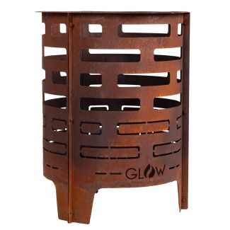 Glow Geo Brazier 43cm Diameter Fire Pit in Rust [ GLOW2626 ]