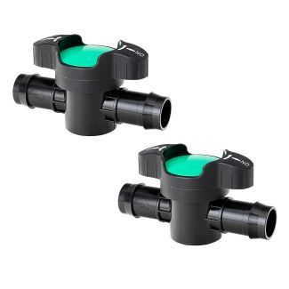 K-Rain 25mm Barbed Inline Valve for Poly Pipe Irrigation Systems - 2 Pack [ KV25x2 ]