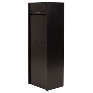 Northcote Pottery Zip Steel Parcel Pillar Letterbox in Black with Combination Lock [ LB2504-BK ]