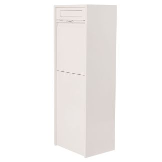 Northcote Pottery Zip Steel Parcel Pillar Letterbox in White with Combination Lock [ LB2504-WH ]