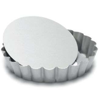 Patisse Silver-Top 10cm Non-Stick Mini Quiche Pan with Liftout Base [ PT03543 ]