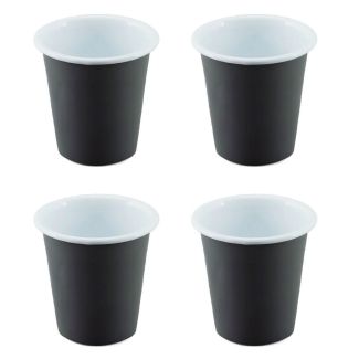 Falcon Enamelware 300ml Enamel Tumbler in Dark Grey & White 4 Pack [ RD3653x4 ]