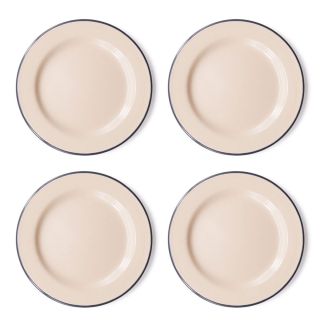 Dishy Enamelware 20cm Lunch Plate in Mocha Enamel 4 Pack [ RD4807x4 ]