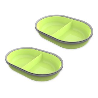 Sure PetCare SureFeed Single Split Feeder Bowl in Green - 2 Pack [ SBOWLGRNx2 ]