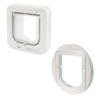 SureFlap Microchip Electronic Cat Door / Cat Flap in White + Glass Mount [ SUR001GMA ]
