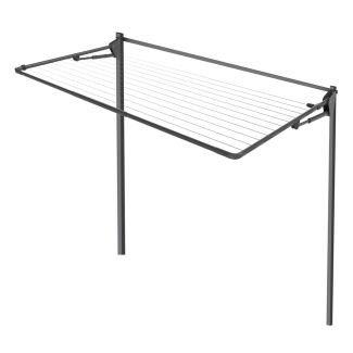 Hills Folding Frame 2.4m Wide Single Clothesline + Post Kit in Monument [ 80150623PK ]