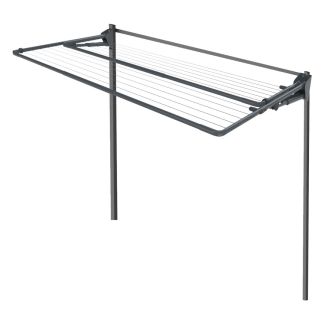 Hills Folding Frame 2.4m Wide Double Clothesline + Post Kit in Monument [ 80150647PK ]