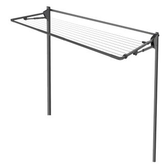Hills Folding Frame 2.4m Wide Compact Clothesline + Post Kit in Monument [ 80150661PK ]