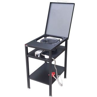 Auscrown 55MJ/hr High Pressure 100kPa LPG Wok Burner + Stand Lid & Cover [ BB75WL ]