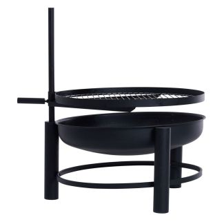 Glow Carolina Fire Pit with BBQ Plancha Grill in Black [ GLOW2503 ]