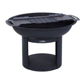 Glow Verona Fire Pit with Pizza Cooking Station in Black [ GLOW2505 ]