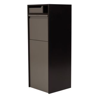 Northcote Pottery Zephyr Steel Parcel Pillar Letterbox in Black & Grey with Combination Lock [ LB2506-CH ]