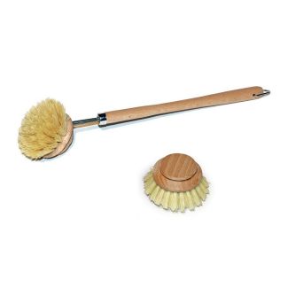 Sprig Tampico Fibre 50mm Dish Brush with Wooden Handle + Replacement Head [ SPRIGPK01 ]