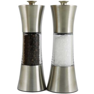 Dishy Metro 18cm Stainless Steel & Acylic Salt & Pepper Grinder Set [ SS9172SET ] 