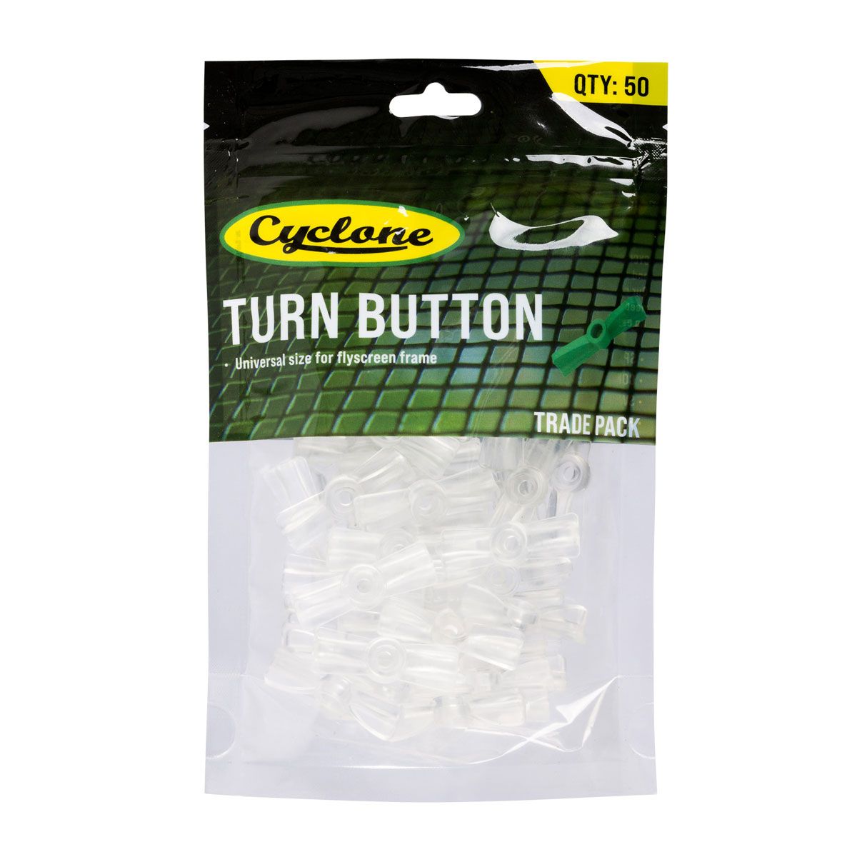Cyclone Insect / Fly Screening Turn Button in Clear 50pcs [ 30122316 ]