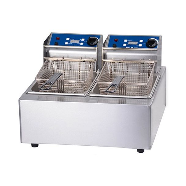 Birko Commercial 5 Litre Double Deep Fryer with Timer Controls [ 1001002 ]