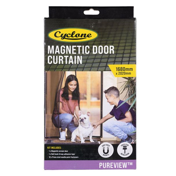 Cyclone Pureview Magnetic Insect Fly Screen Door Curtain 1680mm x 2020mm [ 30122378 ]