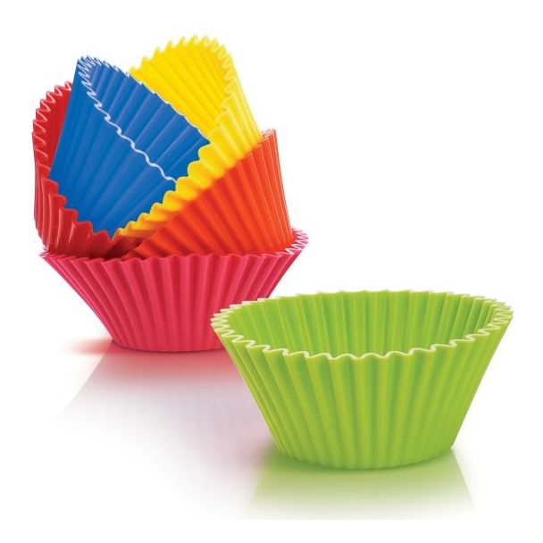 Silicone Zone Silicone 8.5cm Muffin Cups / Baking Molds x 6 in Multi-Colours [ 309098 ]