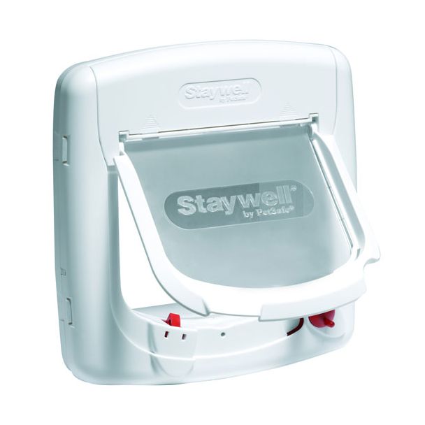 Staywell Deluxe Magnetic Cat Flap in White [ 400EF ]