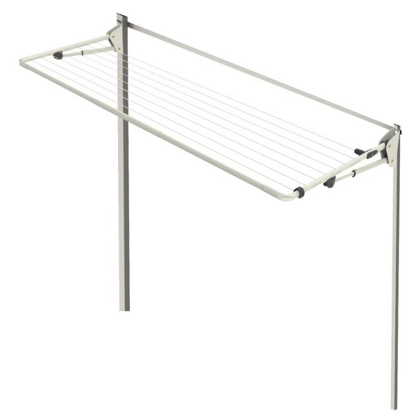 Hills Folding Frame 2.4m Wide Compact Clothesline + Post Kit in Surfmist [ 80150678PK ]
