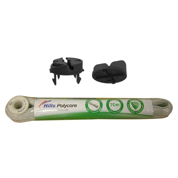 Hills Line Tensioner & Key + 70m Polycore Grey Line for Rotary Clotheslines Genuine Hills [ FD9029PK02 ]