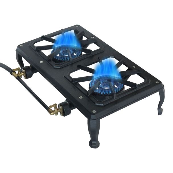 Auscrown Double Cast Iron 2 Burner Turbo Country Cooker 6.9kPa 36mj/hr [ GB02LP69 ]